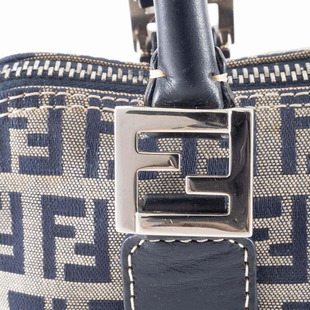FENDI Cream Canvas Zucca Shoulder Bag - Picture 6 of 16